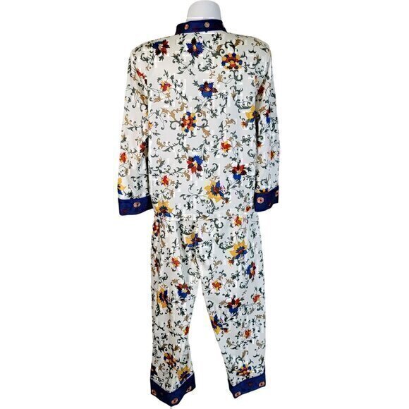 Cabernet Sleepwear Pajama Long Sleeve Set PM Cream Embroidered - Picture 2 of 8